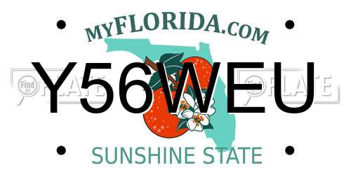 Y56WEU Florida License Plate