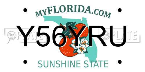 Y56YRU Florida License Plate