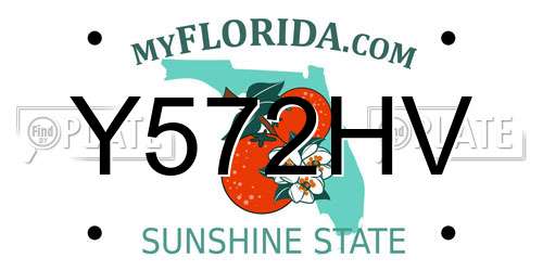 Y572HV Florida License Plate