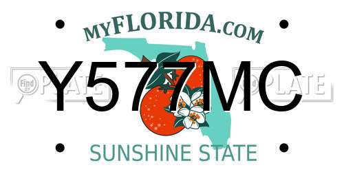 Y577MC Florida License Plate