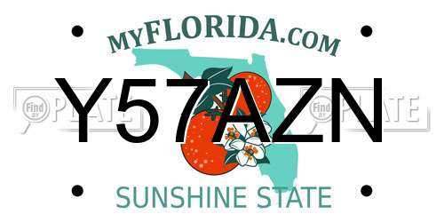 Y57AZN Florida License Plate
