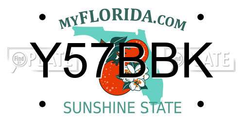 Y57BBK Florida License Plate