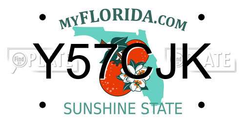 Y57CJK Florida License Plate