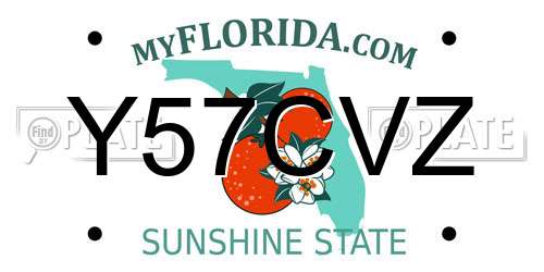 Y57CVZ Florida License Plate