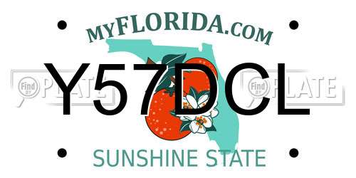 Y57DCL Florida License Plate