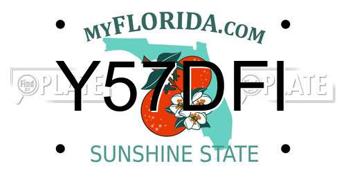 Y57DFI Florida License Plate