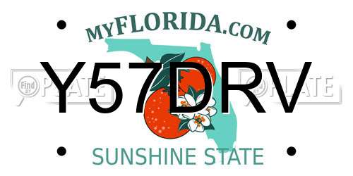 Y57DRV Florida License Plate