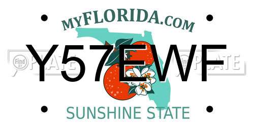 Y57EWF Florida License Plate