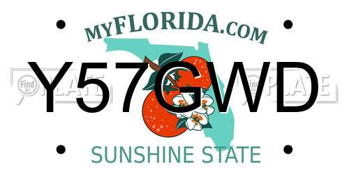 Y57GWD Florida License Plate
