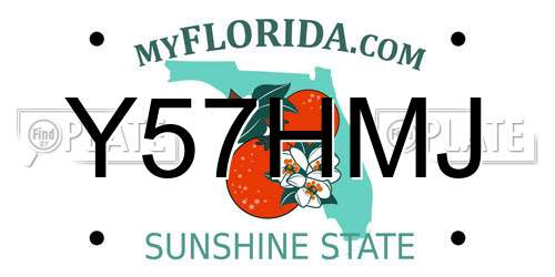 Y57HMJ Florida License Plate