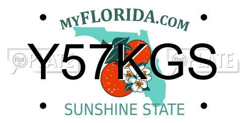 Y57KGS Florida License Plate