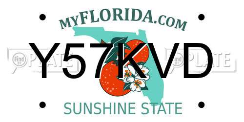 Y57KVD Florida License Plate