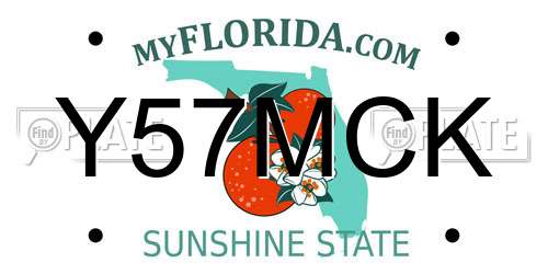 Y57MCK Florida License Plate