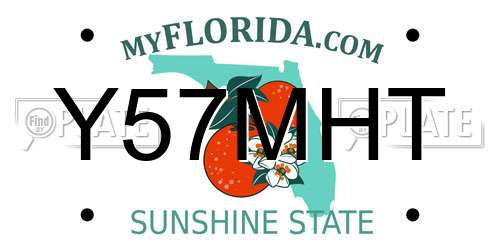 Y57MHT Florida License Plate