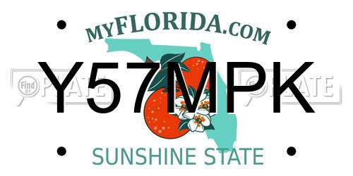 Y57MPK Florida License Plate