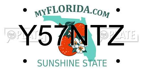 Y57NTZ Florida License Plate