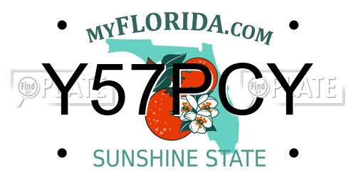 Y57PCY Florida License Plate
