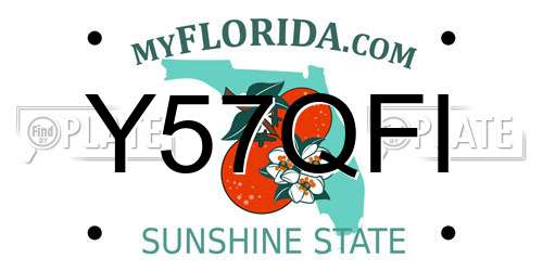 Y57QFI Florida License Plate