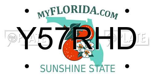 Y57RHD Florida License Plate