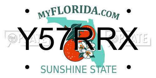 Y57RRX Florida License Plate