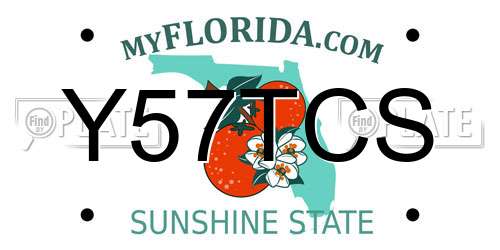 Y57TCS Florida License Plate