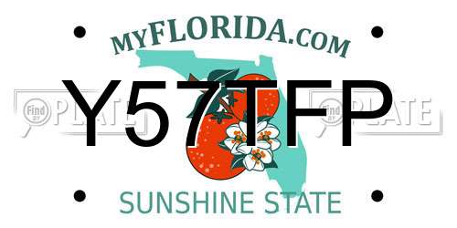 Y57TFP Florida License Plate