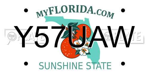 Y57UAW Florida License Plate