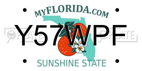 Y57WPF Florida License Plate