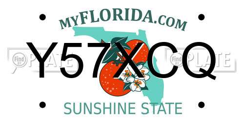 Y57XCQ Florida License Plate