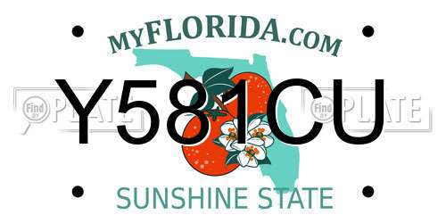 Y581CU Florida License Plate