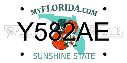 Y582AE Florida License Plate