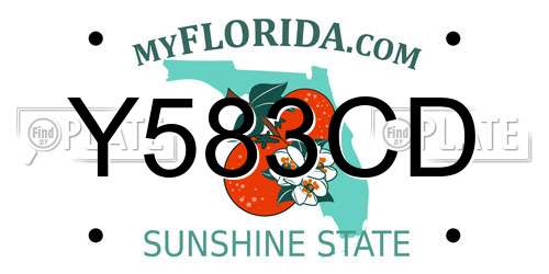 Y583CD Florida License Plate