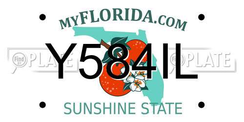 Y584IL Florida License Plate