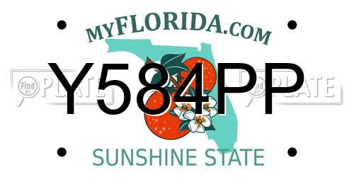 Y584PP Florida License Plate