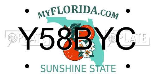 Y58BYC Florida License Plate