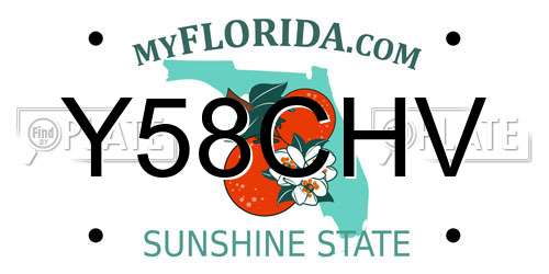 Y58CHV Florida License Plate