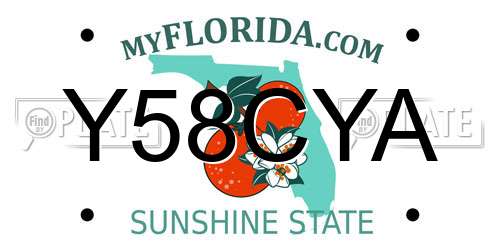 Y58CYA Florida License Plate