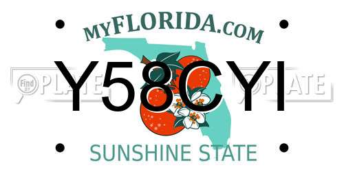 Y58CYI Florida License Plate