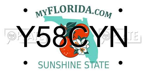 Y58CYN Florida License Plate