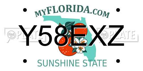 Y58EXZ Florida License Plate
