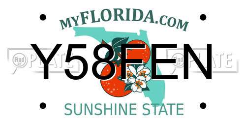 Y58FEN Florida License Plate