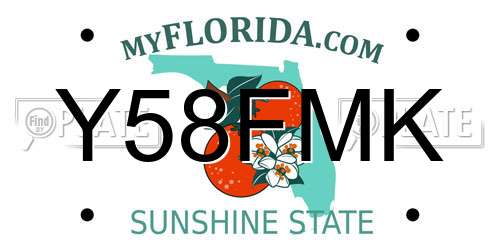 Y58FMK Florida License Plate