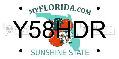 Y58HDR Florida License Plate