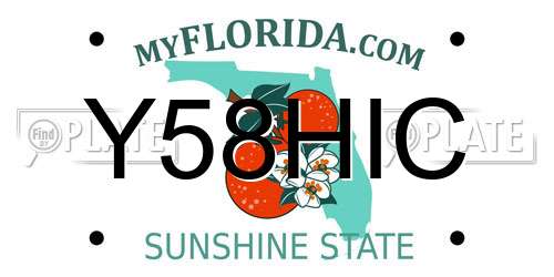 Y58HIC Florida License Plate