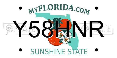 Y58HNR Florida License Plate