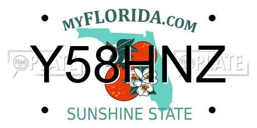 Y58HNZ Florida License Plate