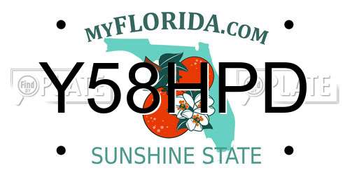 Y58HPD Florida License Plate
