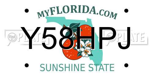 Y58HPJ Florida License Plate