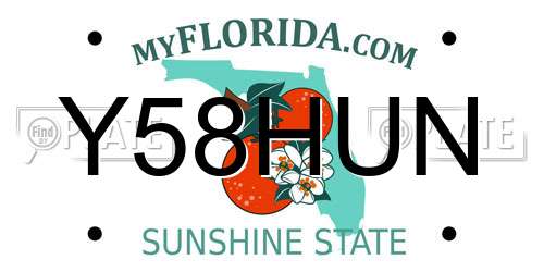 Y58HUN Florida License Plate