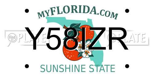 Y58IZR Florida License Plate